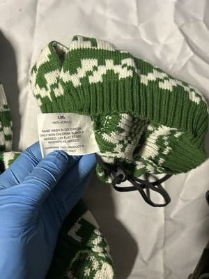 Green Nordic Dog Sweater & Hat Set Knit Winter Warm Reindeer Pattern - Thumbnail 9