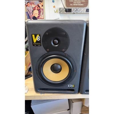 KRK Systems V8 Series 2 Bi-Amplified Studio Monitor Pair Grey Yellow V8S2 - Thumbnail 3