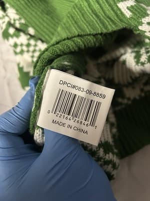 Green Nordic Dog Sweater & Hat Set Knit Winter Warm Reindeer Pattern - Thumbnail 8