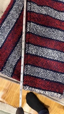 Mexican Baja Hoodie Drug Rug Pullover Red Blue White Striped Medium - Thumbnail 8