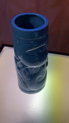 Blue Ceramic Tiki Mug – Mermaid Design – 8” Tall – Vintage Style - Thumbnail 5