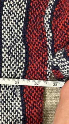 Mexican Baja Hoodie Drug Rug Pullover Red Blue White Striped Medium - Thumbnail 7