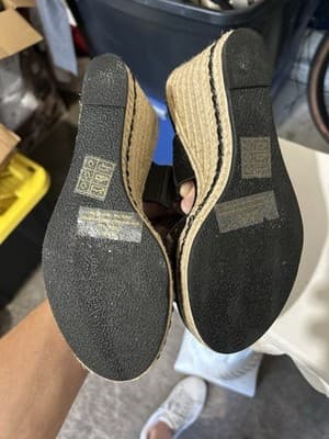 Karl Lagerfeld Paris Cortney Wedge Espadrille Sandals – Black Clear Strap – Size - Thumbnail 4