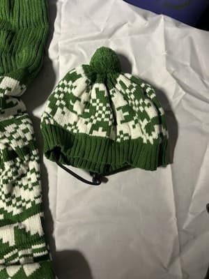 Green Nordic Dog Sweater & Hat Set Knit Winter Warm Reindeer Pattern - Thumbnail 5