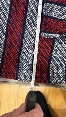 Mexican Baja Hoodie Drug Rug Pullover Red Blue White Striped Medium - Thumbnail 6