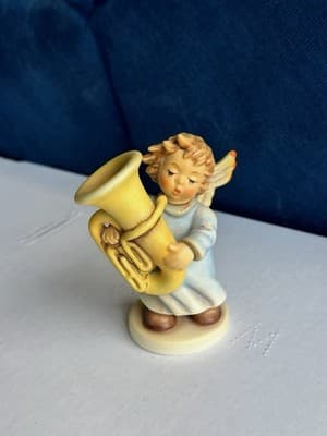 Goebel Angel Figurine With Tuba First Issue 2001 Master Painter Signed - Thumbnail 4