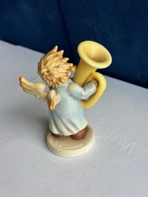 Goebel Angel Figurine With Tuba First Issue 2001 Master Painter Signed - Thumbnail 3