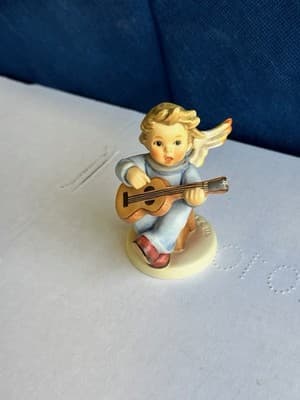 Goebel Angel Figurine Guitar The Artist III Blue Robe Seated Vintage