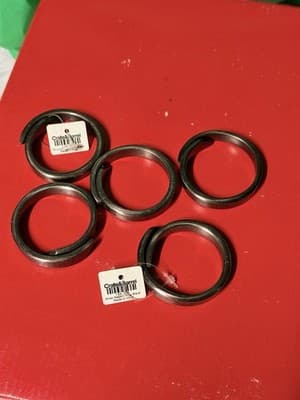 Crate & Barrel Black Metal Napkin Rings Set of 5 Modern Wrap Style