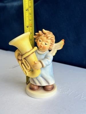 Goebel Angel Figurine With Tuba First Issue 2001 Master Painter Signed