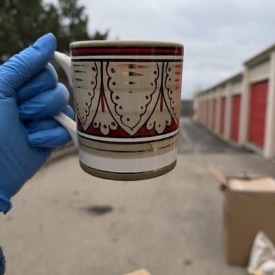 Authentic Sberna Deruta Italy Pottery Mug-Hand Painted - Thumbnail 2