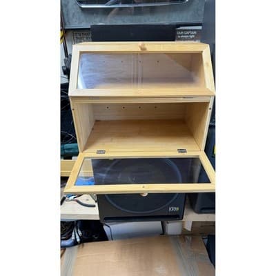 Bamboo 2 Layer Bread Box Kitchen Countertop Storage Bin Wood Double Compartment - Thumbnail 4