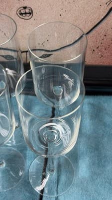 Set of 9 Modern Tall Wine Glasses – Clear Cylindrical Bowl, 9.5” Height - Thumbnail 8