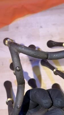 Vintage Wrought Iron 7-Arm Candelabra – Black Metal – 8” Tall – Rustic Decor - Thumbnail 7