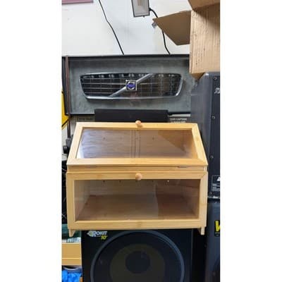 Bamboo 2 Layer Bread Box Kitchen Countertop Storage Bin Wood Double Compartment - Thumbnail 3