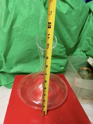 Krosno Handmade Glass Wine Decanter Carafe Clear Polish Glass 11” - Thumbnail 4