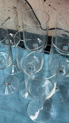 Set of 9 Modern Tall Wine Glasses – Clear Cylindrical Bowl, 9.5” Height - Thumbnail 10