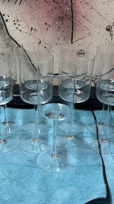 Set of 9 Modern Tall Wine Glasses – Clear Cylindrical Bowl, 9.5” Height - Thumbnail 3