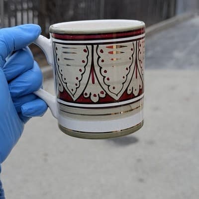 Authentic Sberna Deruta Italy Pottery Mug-Hand Painted - Thumbnail 6
