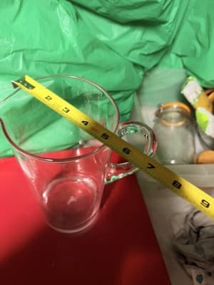 Clear Glass Pitcher with Handle & Spout ~8” Tall Water Juice Beverage Server - Thumbnail 4
