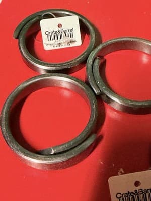 Crate & Barrel Black Metal Napkin Rings Set of 5 Modern Wrap Style - Thumbnail 3