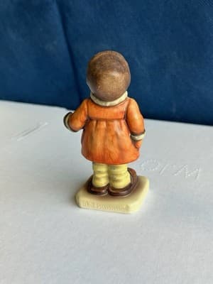 Goebel Child Figurine Winter Coat Orange Jacket 1981 Germany Vintage - Thumbnail 4