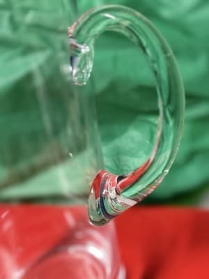 Clear Glass Pitcher with Handle & Spout ~8” Tall Water Juice Beverage Server - Thumbnail 5