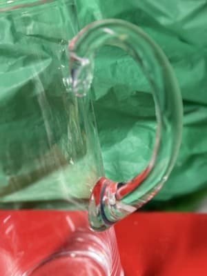 Clear Glass Pitcher with Handle & Spout ~8” Tall Water Juice Beverage Server - Thumbnail 6