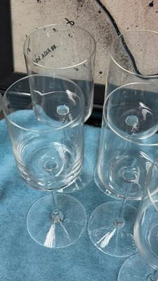 Set of 9 Modern Tall Wine Glasses – Clear Cylindrical Bowl, 9.5” Height - Thumbnail 11