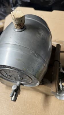 Vintage German Pewter Beer Barrel Keg w Stand & 4 Cups Frieling Zinn - Thumbnail 11