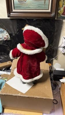 Holiday Elegance Christmas Bear Couple 22” Plush Figurines w Dogs Decor - Thumbnail 4