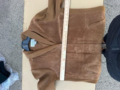 Linea Louis Dell’Olio Suede 3pc Set Jacket Top Skirt Brown L - Thumbnail 8