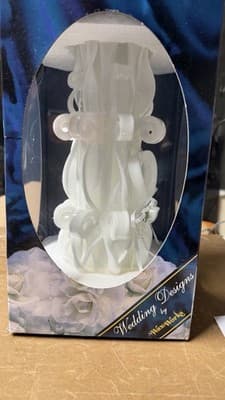 WaxWorks Wedding Designs Sculpted Candle White Floral Made in USA - Thumbnail 3