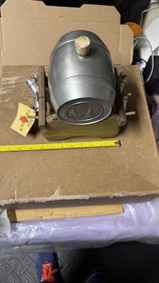 Vintage German Pewter Beer Barrel Keg w Stand & 4 Cups Frieling Zinn - Thumbnail 10