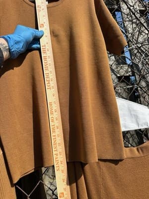 Linea Louis Dell’Olio Suede 3pc Set Jacket Top Skirt Brown L - Thumbnail 7