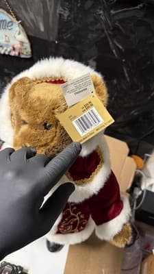 Holiday Elegance Christmas Bear Couple 22” Plush Figurines w Dogs Decor - Thumbnail 5
