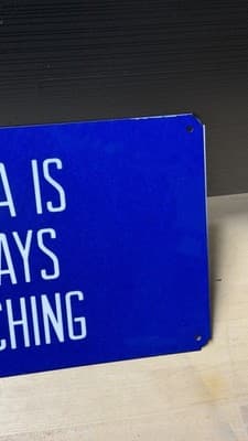 Bubba Is Always Watching Blue Metal Sign Wall Decor 14x8 - Thumbnail 5
