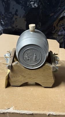 Vintage German Pewter Beer Barrel Keg w Stand & 4 Cups Frieling Zinn - Thumbnail 7