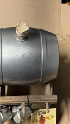 Vintage German Pewter Beer Barrel Keg w Stand & 4 Cups Frieling Zinn - Thumbnail 6