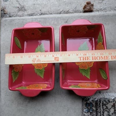 Temptations Ovenware Set of 2 Poppy Passion 1.5 Qt Baking Dishes - Thumbnail 3