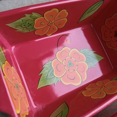 Temptations Ovenware Set of 2 Poppy Passion 1.5 Qt Baking Dishes - Thumbnail 2