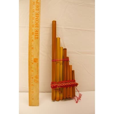 11.5" Andean Bamboo Pan Flute 13 Pipe Double Row Siku Zampoña Folk Instrument