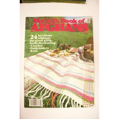 7 Vintage Afghan Crochet & Knitting Pattern Books Bernat McCall's Leisure Arts - Thumbnail 4