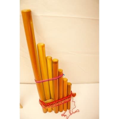 11.5" Andean Bamboo Pan Flute 13 Pipe Double Row Siku Zampoña Folk Instrument - Thumbnail 6