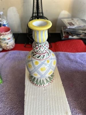 Joyful Collection Hand Painted Ceramic Candle Holder with Box – Made in China - Thumbnail 4