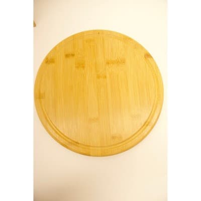 Bamboo Cheese Board with Glass Cloche Dome Round Serving Platter 11 Inch F-5 - Thumbnail 2