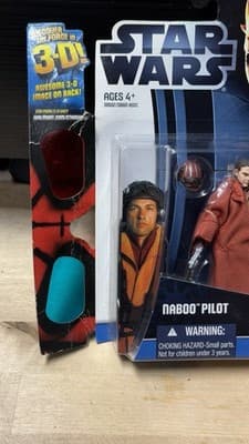 Star Wars Naboo Pilot Action Figure Hasbro 3D Force Carded - Thumbnail 4
