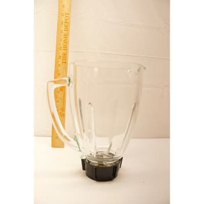 Replacement Glass Blender Pitcher Jar with Blade and Base Cap Clear 5 Cup 1.25L