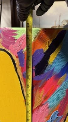 Abstract Pop Art Yellow Bunny Painting Colorful Canvas Wall Art 28x22 - Thumbnail 6