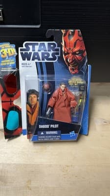 Star Wars Naboo Pilot Action Figure Hasbro 3D Force Carded - Thumbnail 2